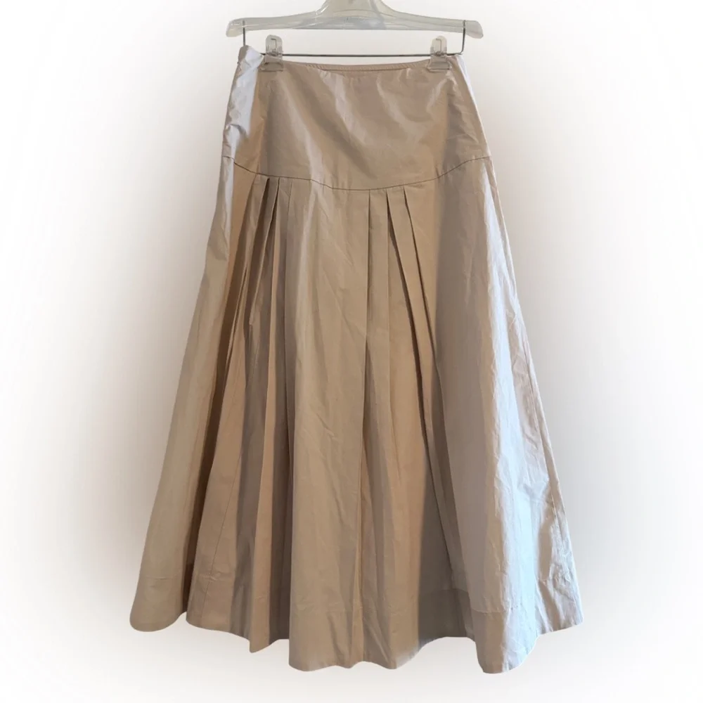 Babaton Artizia Chandelier Poplin High Rise Cotton Poplin Maxi Skirt Matte Pearl - Picture 6 of 15